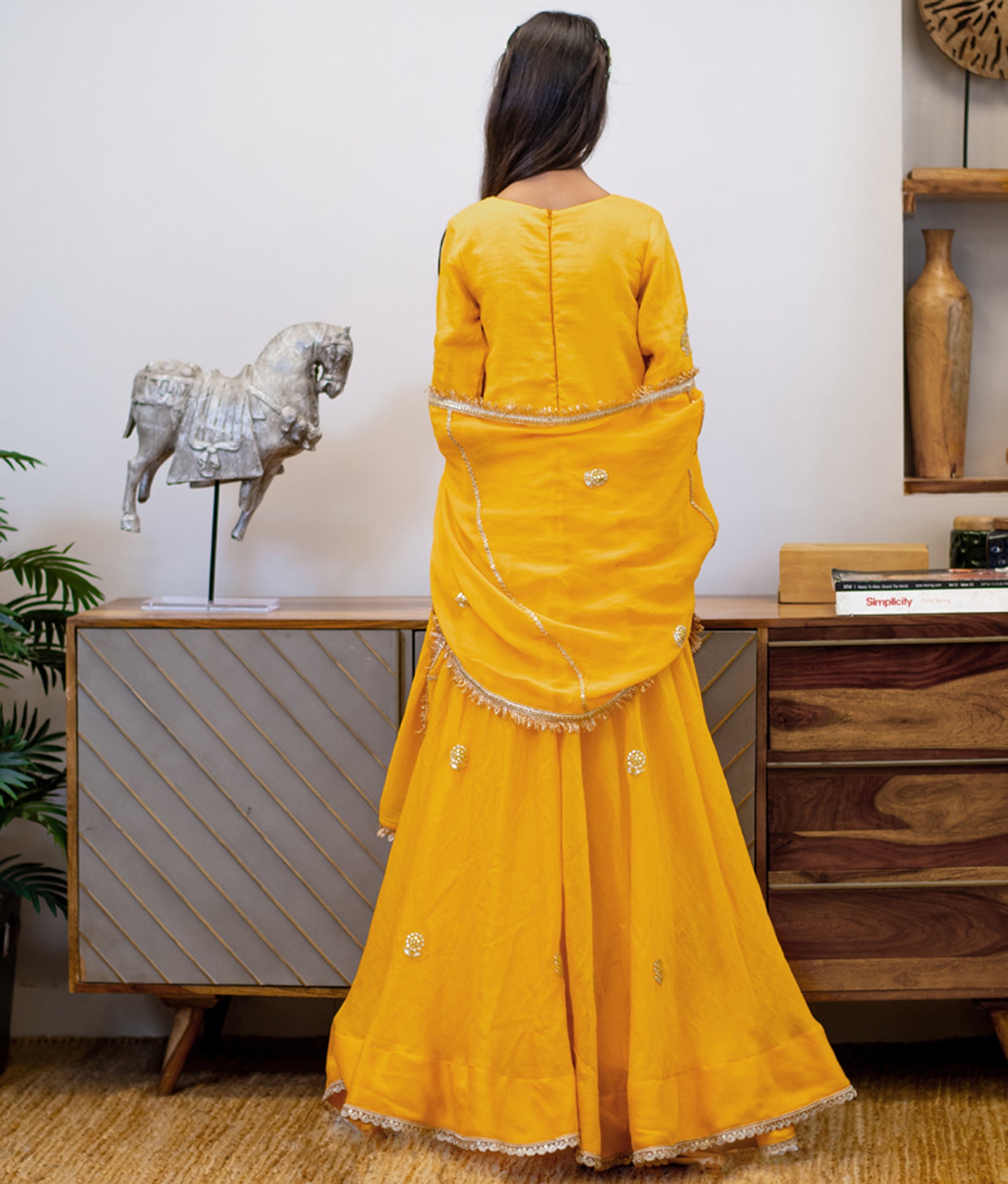 Yellow Embroidered Anarkali