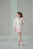 Ivory Bow Organza Top With Sequence Skirt Set