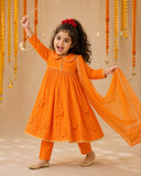Orange Anarkali Set