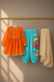 Orange Bunny Patiala Salwar Set