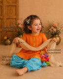 Orange Bunny Patiala Salwar Set