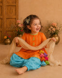 Orange Bunny Patiala Salwar Set