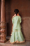 Green Embroidery Kurti Sharara