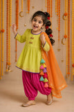 Lime Green Dragonfly Patiala Salwar Set