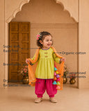 Lime Green Dragonfly Patiala Salwar Set