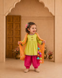 Lime Green Dragonfly Patiala Salwar Set