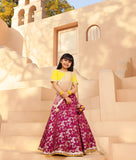 Yellow Brocade Choli lehenga Set