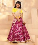 Yellow Brocade Choli lehenga Set