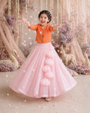 Orange Flamingo Jacket Lehenga Set