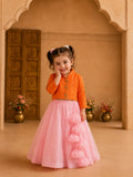 Orange Flamingo Jacket Lehenga Set
