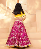 Yellow Brocade Choli lehenga Set