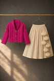 Magenta Moon-Star Jacket Lehenga Set