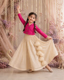 Magenta Moon-Star Jacket Lehenga Set