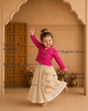 Magenta Moon-Star Jacket Lehenga Set