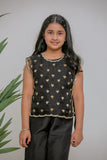 BLACK HEART BIB PANT SET