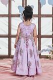 Amaranta - Box Pleat Gown With Embellished Flower