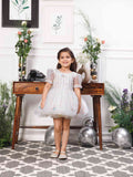 Phillipa White Organza Dress With Hand Embroidery of Flower and Butterflies Datailing