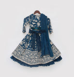 Teal Blue Parsi Work Lehenga Choli