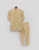 Gold Lucknowi Ajkan With Pant