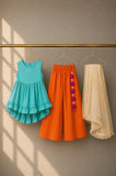 Teal Orange Palazzo Set