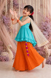 Teal Orange Palazzo Set