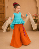 Teal Orange Palazzo Set