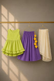Lime Purple Palazzo Set