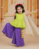 Lime Purple Palazzo Set