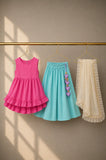 Pink Teal Palazzo Set