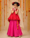 Red Pink Palazzo Set
