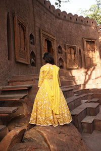 Yellow Parsi Work Lehenga Choli