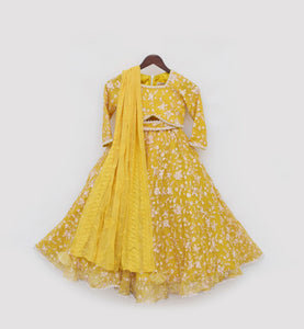 Yellow Parsi Work Lehenga Choli