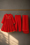 Red Anarkali Set