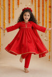 Red Anarkali Set