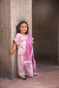 Lilac Embroidered Kurti With Sharara