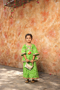 Green Bandhaj Kurti Sharara