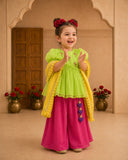 Lime Flamingo Peplum Palazzo Set