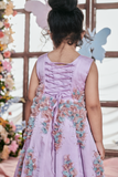 Amaranta - Box Pleat Gown With Embellished Flower