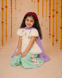 Ivory Bird Peplum Palazzo Set