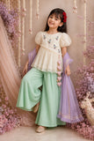 Ivory Bird Peplum Palazzo Set