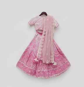 Pink Sequence Embroidery Lehenga Choli