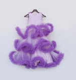 Purple Net Ruffel Gown