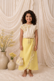 Embroidered floral skirt set