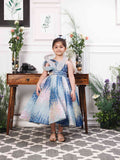 Margaret Fluffy Blue Sequin Panel Dress