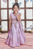 Amaranta - Box Pleat Gown With Embellished Flower