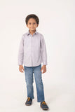 Boys Light Grey Casual Cotton Shirt