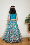 Teal Blue Embroidered Lehenga Choli