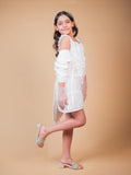 Pearl White Embellished Party Dress