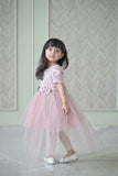 Nude Satin Pearl Dress With Back Flair