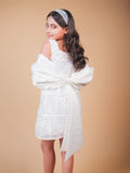 Pearl White Embellished Party Dress